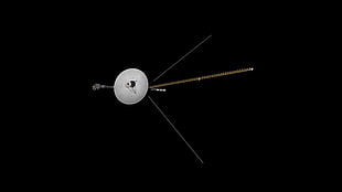 gray and brown satellite dish, USS Voyager, space, minimalism