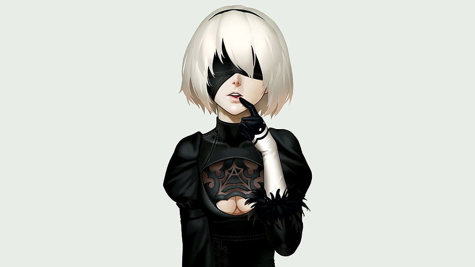 white haired female anime character illustration HD wallpaper