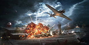 white airplane, war, pearl harbor, World War II HD wallpaper