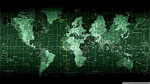 world map illustration, world map, map, grid HD wallpaper