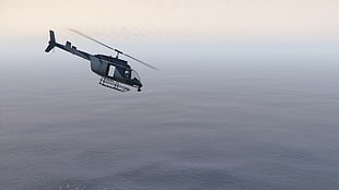 black and grey helicopter, Grand Theft Auto V, Grand Theft Auto V Online, Rockstar Games, screen shot HD wallpaper
