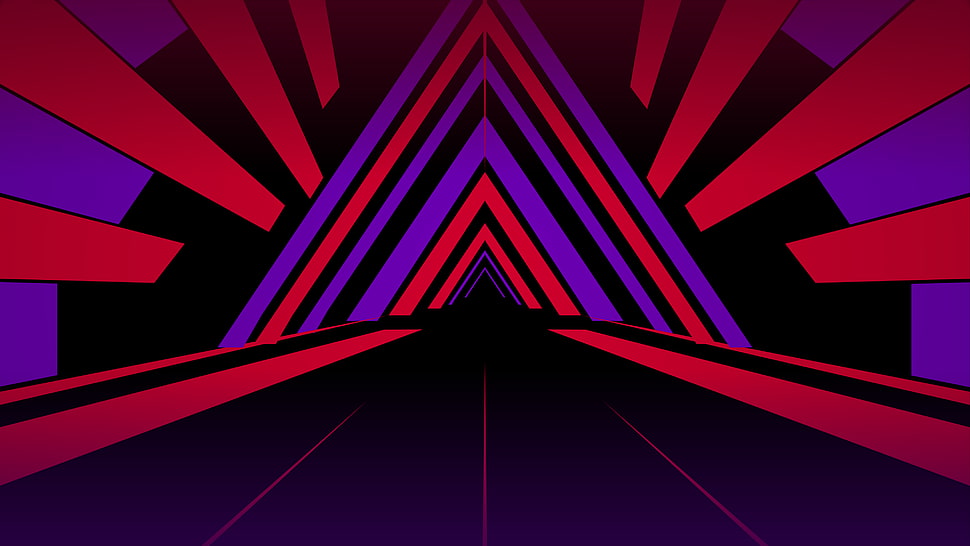 red and purple illustration, digital art HD wallpaper
