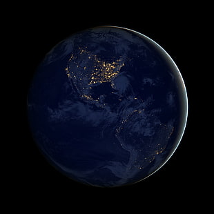 earth planet wallpaper, Earth, space, night, space art