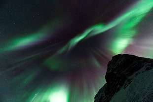 aurora borealis, dark, night, northern lights