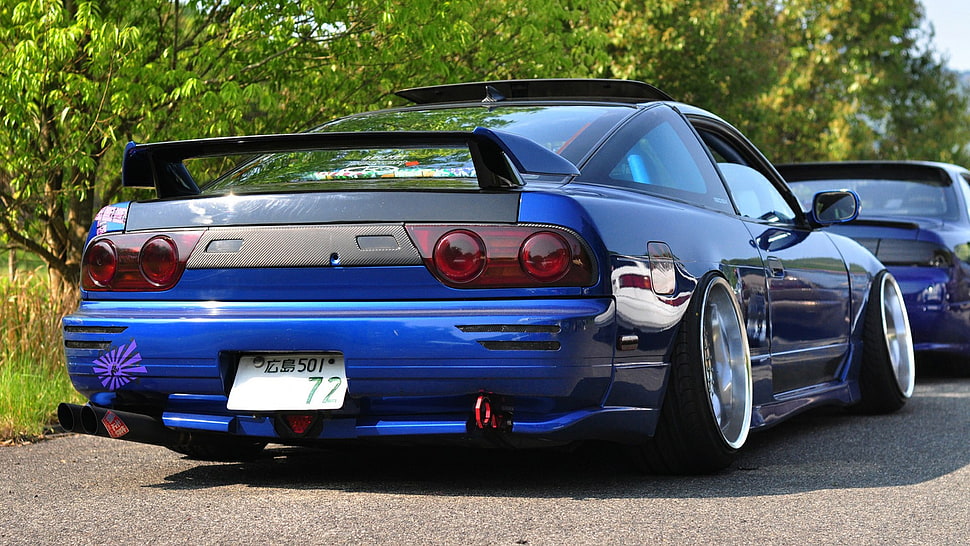 blue coupe, Nissan 200SX, Nissan, JDM HD wallpaper