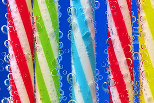 Drinking straw,  Drops,  Close-up,  Colorful HD wallpaper