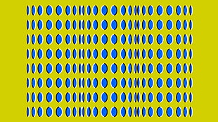 yellow and blue optical illusion illustration