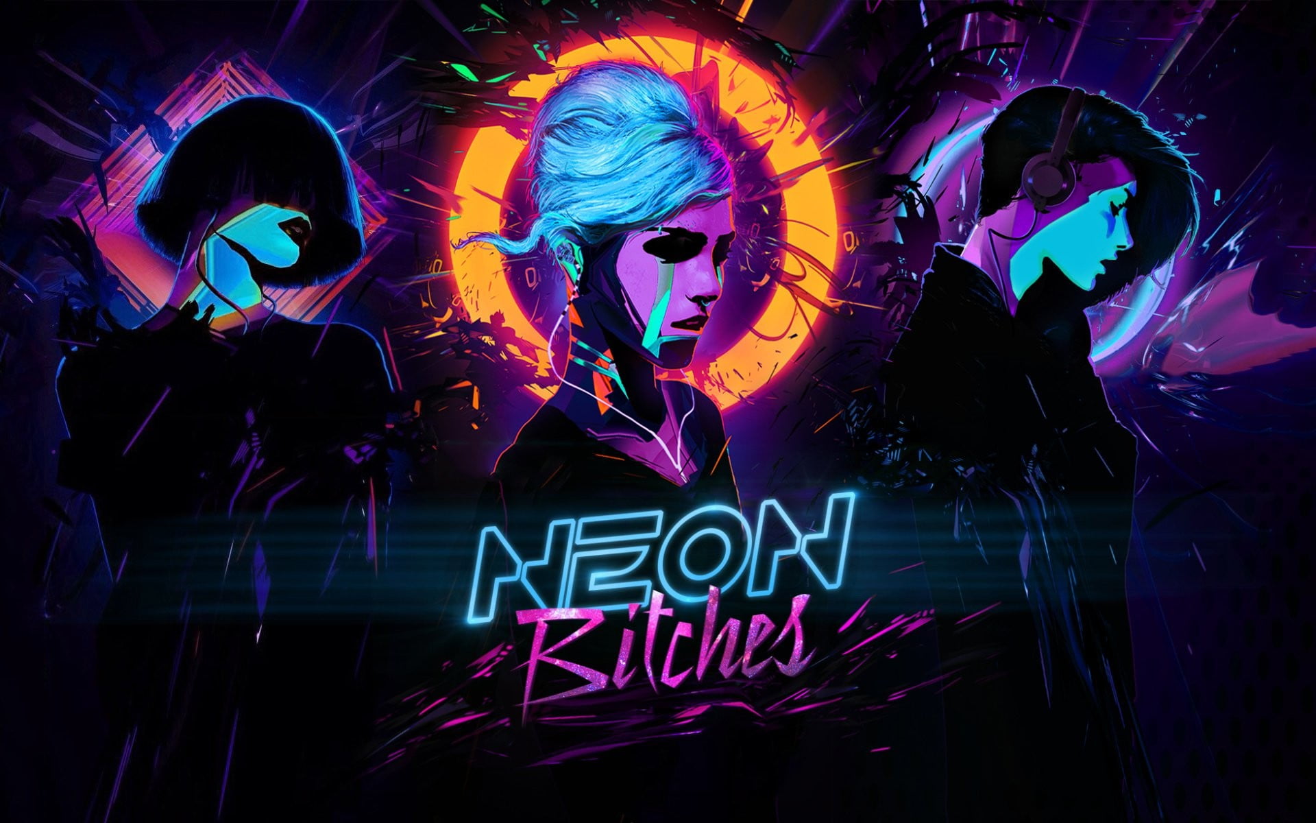 Neon Bitches wallpaper, artwork, cyberpunk