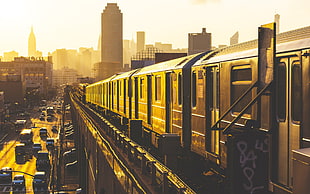 brown passenger train HD wallpaper