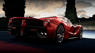 red sports car, Ferrari LaFerrari, Ferrari, Forza Horizon 2, video games