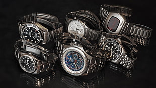 assorted silver watches