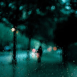 rain drop glass photography HD wallpaper