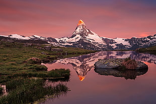 body of water, landscape, lake, Matterhorn