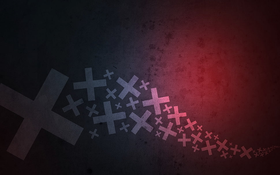 red and pink x artwork HD wallpaper