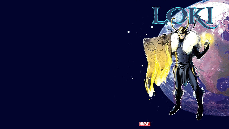 Loki animated illustration, Marvel Comics, Loki HD wallpaper