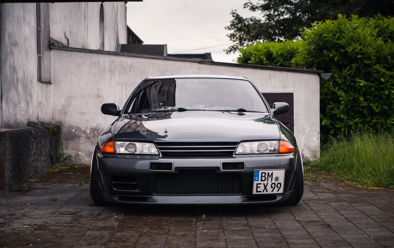 Black car, Nissan, skyline, Nissan Skyline R32, Nissan GT ...