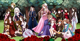 assorted female anime characters from a game