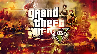 Grand Theft Auto Five poster, Grand Theft Auto V, Rockstar Games, video games HD wallpaper