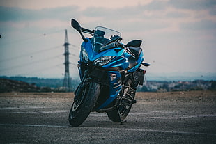 blue sports bike, Motorcycle, Bike, Stylish