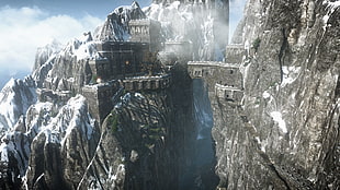 castle on mountain, The Witcher 3: Wild Hunt, video games, castle, cliff