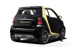 black and yellow Smart Fortwo, car, vehicle, 2015 Smart ForTwo Cabrio Edition MASCOT, Smart ForTwo HD wallpaper