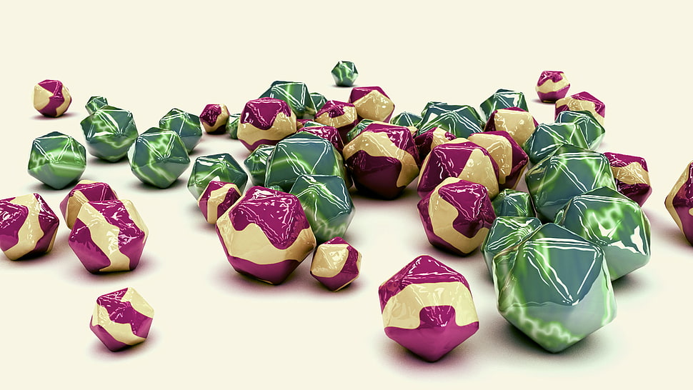 wrapper decor lot, d20, dice, abstract, render HD wallpaper