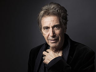 men's black and white striped polo shirt, Al Pacino, actor