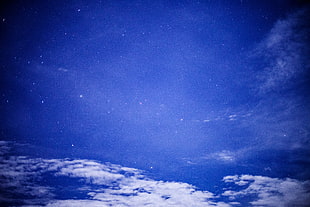 blue sky, Starry sky, Night, Clouds HD wallpaper