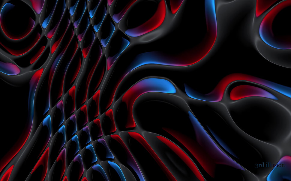 blue, red, and yellow LED light, abstract HD wallpaper