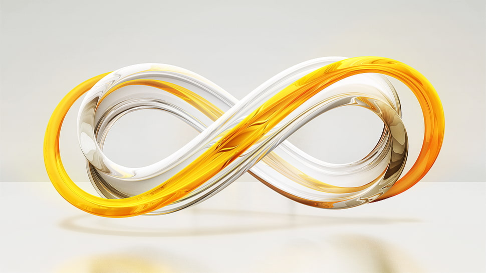 infinity logo illustration, digital art, shapes, render, simple background HD wallpaper