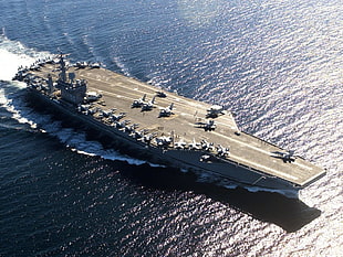 grey aircraft carrier, aircraft carrier, United States Navy, carrier, Nimitz HD wallpaper