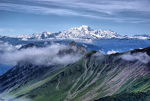 aerial view of mountain, mont blanc HD wallpaper