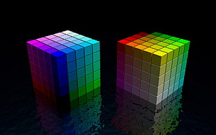 two 5x5 rubiks cubes HD wallpaper