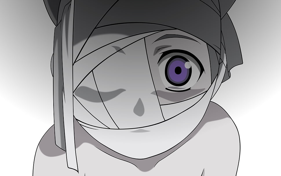 purple eye cartoon character illustration, Elfen Lied, anime vectors HD wallpaper