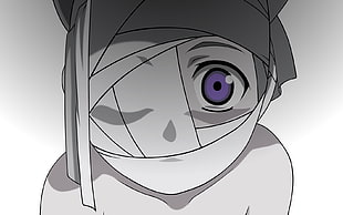 purple eye cartoon character illustration, Elfen Lied, anime vectors