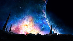 nebula wallpaper, science fiction, planet, space