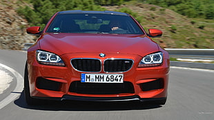 red BMW M6, BMW M6, coupe, BMW, red cars