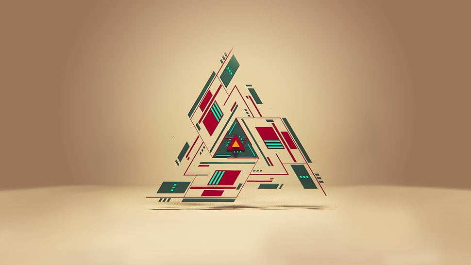 green and red triangle logo HD wallpaper