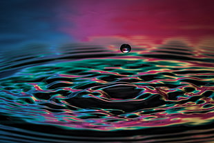 body of water, Drop, Macro, Colorful