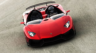 red and black car ride-on toy, Lamborghini Aventador, Lamborghini, red cars, vehicle