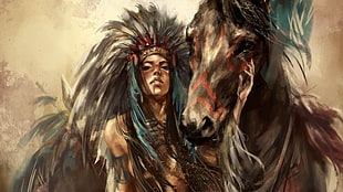 Native American illustration HD wallpaper