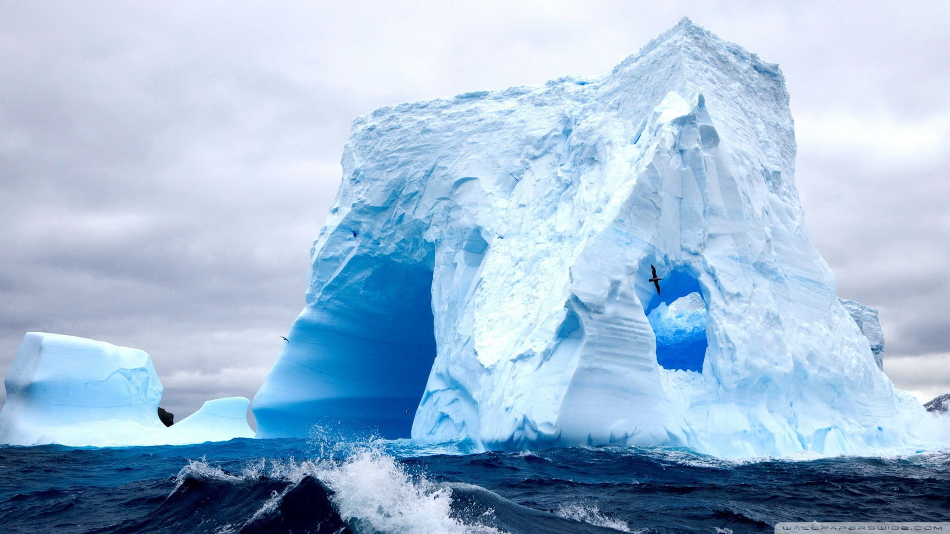 ice formation on water wallpaper, ice, iceberg, nature, landscape