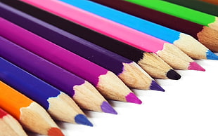 assorted-color pencil lot HD wallpaper