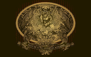 Cult of Luna Eternal Kingdom digital wallpaper, owl, fan art, satanic, simple background