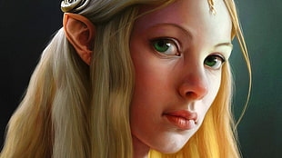 elf princess portrait painting, fantasy art