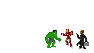 Incredible Hulk wallpaper, humor, Hulk, Iron Man, Nick Fury