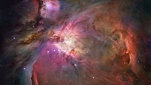 purple, orange, and gray cosmos, space, nebula