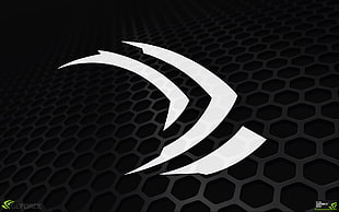 white and black logo, Nvidia, NVIDIA Iray, video card, logo HD wallpaper