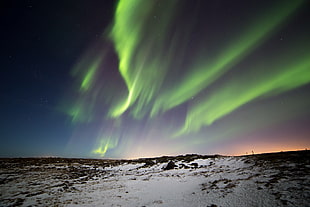 North Pole green lights, iceland HD wallpaper