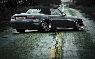 gray convertible coupe on road, vehicle, car, muscle cars, Mazda MX-5 